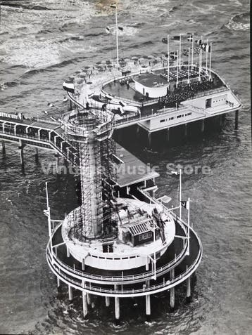 Originele luchtfoto Scheveningse Pier in aanbouw (ca., Verzamelen, Ophalen of Verzenden, Gebruikt