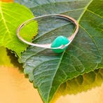 Witgouden armband met jade en diamant 0,035 ct., Gebruikt, Overige kleuren, Ophalen of Verzenden, Met edelsteen