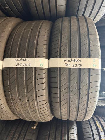 215-55-17 Michelin Zomerbanden 5mm Incl Montage 215 55 17, Auto-onderdelen, Banden en Velgen, Ophalen, 17 inch, Band(en), Personenwagen