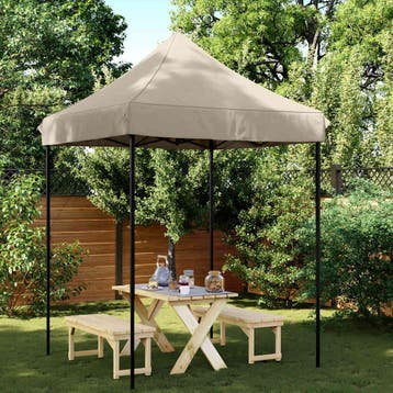 vidaXL Partytent inklapbaar pop-up 200x200x306 cm taupe, Verzenden, Nieuw, Partytent