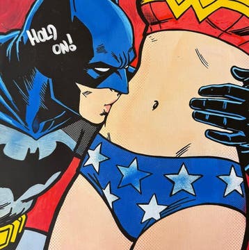 MEDSAN - Lichtenstein Superhero Kiss () -, Antiek en Kunst, Kunst | Schilderijen | Modern