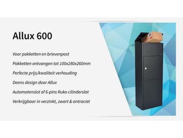 Allux 600 - Pakketbrievenbus - Ruime inworp 100x260x280 mm -, Verzenden, Nieuw
