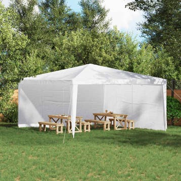 vidaXL Party Tent Zijwand 2 st 400 x 195 cm Wit PE en staal, Verzenden, Nieuw