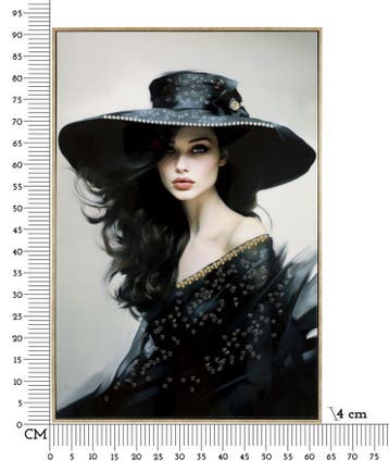 SCHILDERIJ OP DOEK GELAKT DORI MET LIJST -A- CM 62X4X92 -, Ophalen of Verzenden, Nieuw