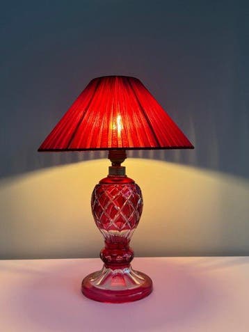 Val Saint Lambert - Tafellamp - Kristal, Antiek en Kunst, Antiek | Glas en Kristal