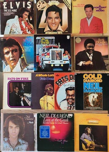 Elvis Presley, Fats Domino, Neil Diamond & 10 lp box All, Nieuw in verpakking