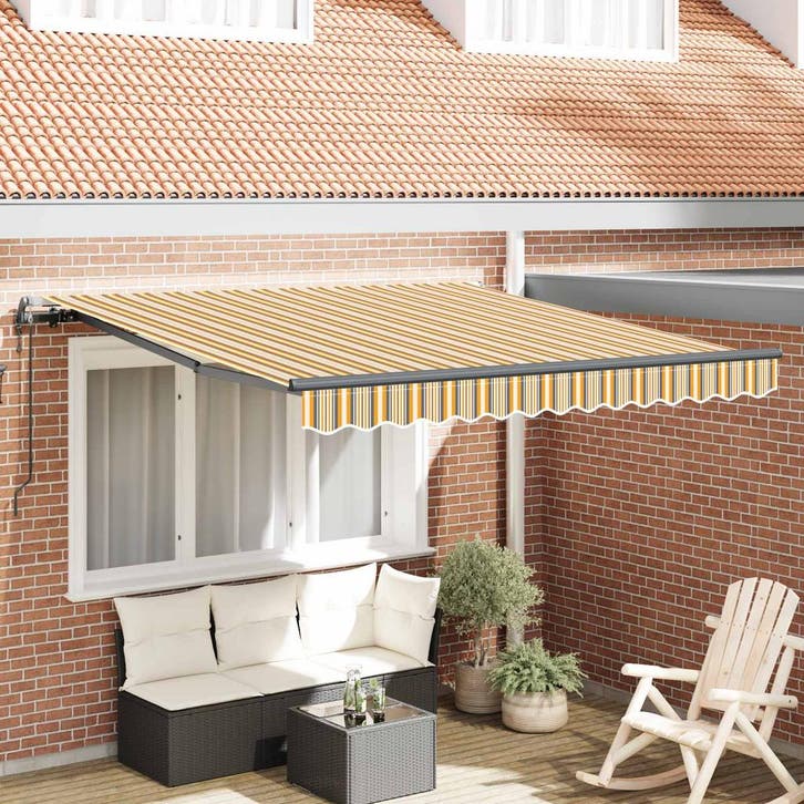 vidaXL Inklapbaar Zonnescherm Multikleur 350 x 250 cm, Tuin en Terras, Zonneschermen, Nieuw, Verzenden