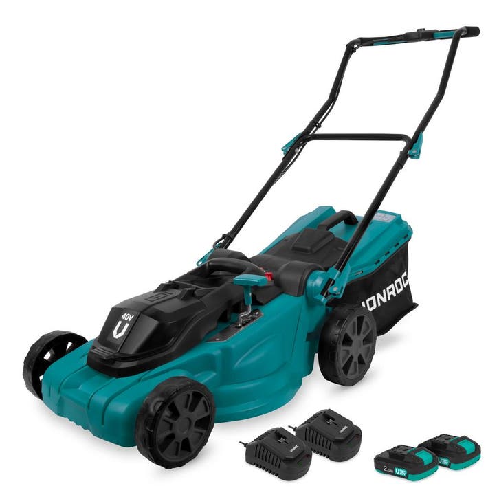 Accu Grasmaaier 40V – 38 cm | Incl. 2x 2.0Ah Accu en dubbele, Tuin en Terras, Grasmaaiers, Nieuw, Verzenden