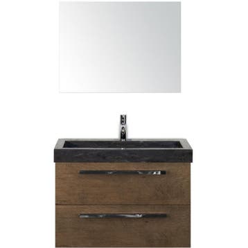 Seville Badmeubelset 80 cm - Tabacco - Wastafel Hardsteen, Ophalen of Verzenden, Nieuw