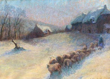 Emile Félicien Lombard (1883-1973) - Retour du troupeau dans