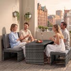 2-in-1 rotan loungeset Monopoli, bank en zitgroep - grijs, Tuin en Terras, Tuinsets en Loungesets, Verzenden, Nieuw