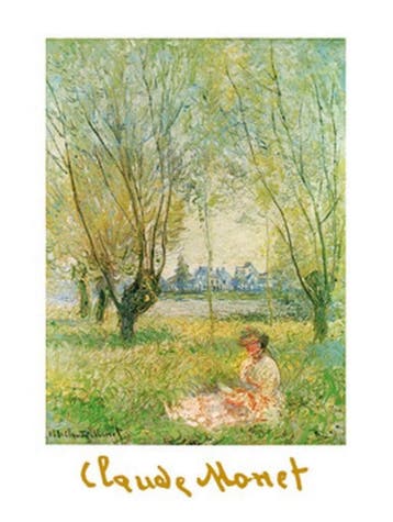 Kunstdruk Claude Monet - Donna sotto i salici 60x80cm, Huis en Inrichting, Verzenden, Nieuw