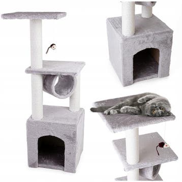 Kattenpaal met Huisje | 95cm | Laatste Stuk!, Dieren en Toebehoren, Ophalen of Verzenden, Zo goed als nieuw, Krabpaal