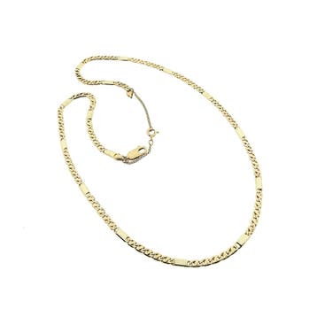Gouden gesloten Figaro schakelketting, Ophalen of Verzenden, Gebruikt, Goud, Goud