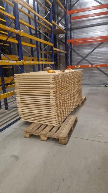 Vlonder 3600x1100mm vurenhout, 50% open, 2-delig, gebruikt -, Ophalen of Verzenden