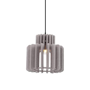 Retro hanglamp zwart met taupe kap - Felt, Verzenden, Nieuw, Retro