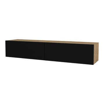 [en.casa] Tv-meubel Toivakka zwevend 135x31x25 cm eiken en z, Verzenden, Nieuw