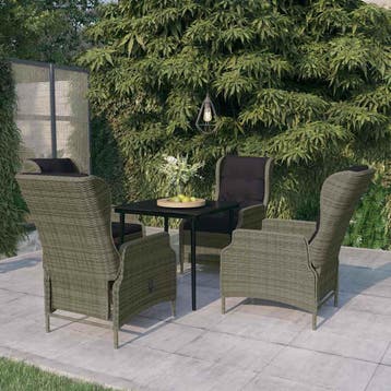 vidaXL 5-delige Tuinset bruin, Verzenden, Nieuw, 4 zitplaatsen, Tuinset