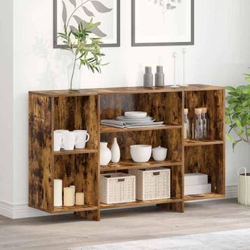 vidaXL Dressoir 120x30x75 cm bewerkt hout gerookt, Verzenden, Nieuw, Overige houtsoorten, Minder dan 50 cm