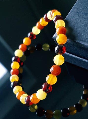 Amber Vintage Baltisch Amber Armband - Ronde Amber Kralen -