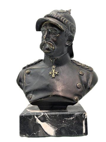 Beeld, Otto von Bismarck - 18 cm - Gepatineerd brons metaal