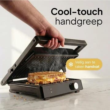 Tosti Apparaat Contactgrill XXL - 2000W Tosti Ijzer & Panini, Verzenden, Zo goed als nieuw