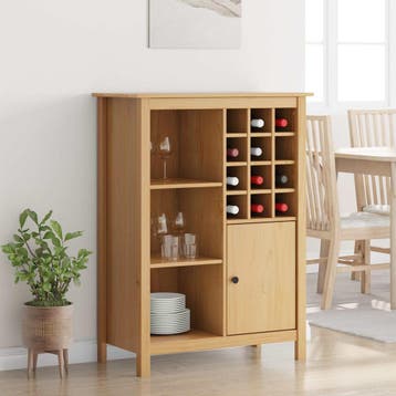 vidaXL Wijnkast HILL Honingbruin 79.5 x 40 x 107.5 cm, Verzenden, Nieuw
