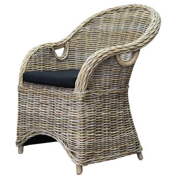 4 stuks Macau dining tuinstoel met handgat naturel rotan, Tuin en Terras, Tuinstoelen, Ophalen of Verzenden, Nieuw