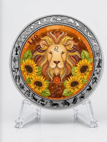 Ghana. 5 Cedis 2026 Leo, Aquarelle Zodiac Series, 1 Oz