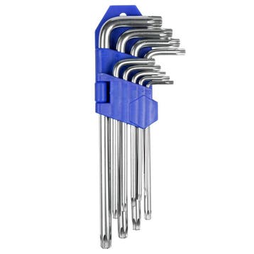 Benson Set lange Torx sleutels - 9-delig - met gat - T10..., Doe-het-zelf en Verbouw, Gereedschap | Handgereedschap, Ophalen of Verzenden