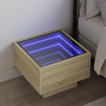 vidaXL Nachtkastje met Infinity LED 40x40x30 cm sonoma, Verzenden, Nieuw, Hout