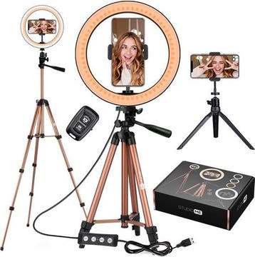2dekans | Studio ME Ringlamp met Statief - 10 inch / 26 cm -, Ophalen of Verzenden, Zo goed als nieuw