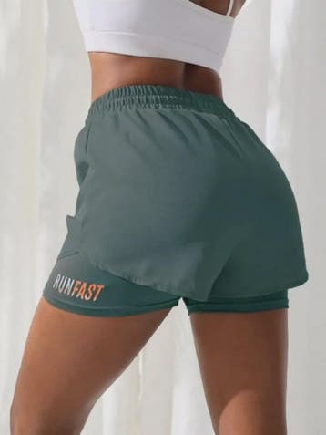 Dames High Waist Yoga Shorts met Ingebouwde Legging - Comfor, Verzenden, Nieuw