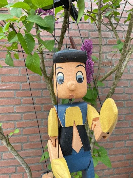 Decoratief ornament - Wooden Pinocchio 61 cm - Italië, Antiek en Kunst, Curiosa en Brocante