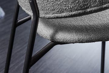 Design stoel VOGUE grijs Boucle zwart metalen poten - 43150, Ophalen of Verzenden, Nieuw