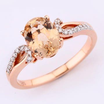 Zonder minimumprijs - Ring - 14 karaat Roségoud - 1.38ct., Nieuw