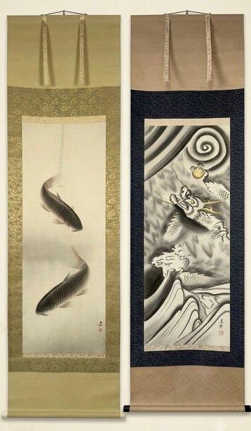 Traditionele Japanse hangende rol (kakejiku / kakemono) -