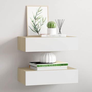 vidaXL Wandschappen 2 st met lade 40x23,5x10 cm MDF, Verzenden, Nieuw