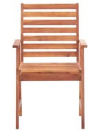 6 Teakhouten Tuinstoelen met Rood Kussen – Buiten Set, Tuin en Terras, Tuinstoelen, Verzenden, Nieuw