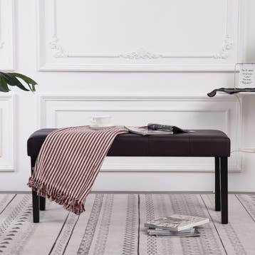 vidaXL Bankje 106 cm kunstleer bruin, Huis en Inrichting, Banken | Voetenbanken en Poefen, Verzenden, Nieuw
