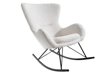 Schommelstoel SCANDINAVIA SWING bouclé wit - 43139, Huis en Inrichting, Stoelen, Ophalen of Verzenden, Nieuw
