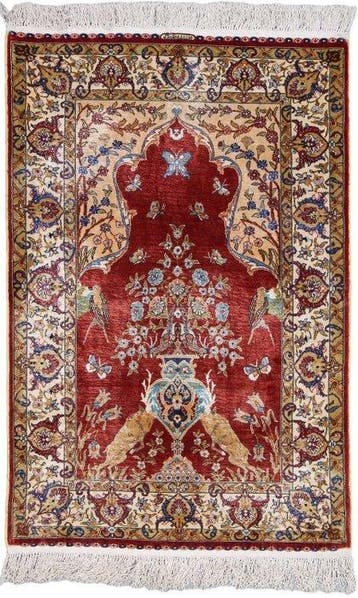Silk Hereke Carpet with Mehrab Design - Pure Luxe ~1 Mio., Nieuw