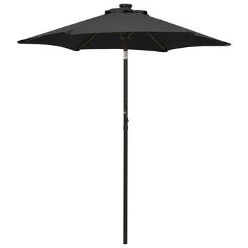 vidaXL Parasol met LED-verlichting 200x211 cm aluminium, Verzenden, Nieuw, 2 tot 3 meter