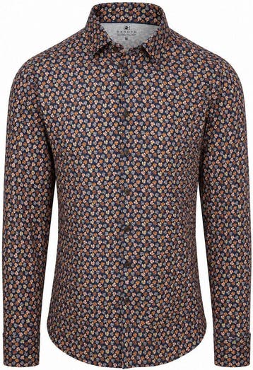 Desoto Overhemd Print Bloem Bruin Navy maat L Heren, Verzenden, Nieuw, Bruin, Desoto