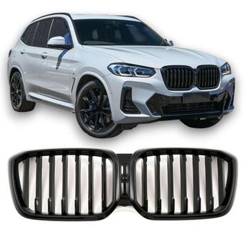 Grill voor BMW X3 G01 2022-2024 | glans zwart | enkelspijls