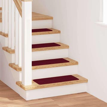 vidaXL Antislip Trapmatten 15 st 60 x 25 cm Bordeauxrood PP, Verzenden, Nieuw