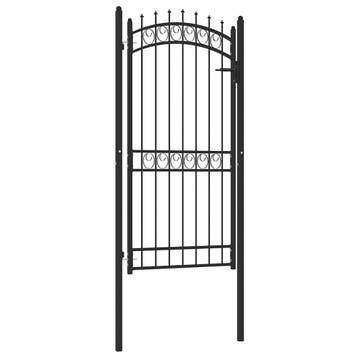 vidaXL Poort met speerpunten 100x200 cm staal zwart, Verzenden, Nieuw