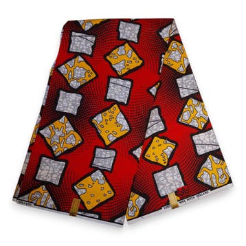 Afrikaanse stof - Rode Box - 100% katoen - 1 yard, Ophalen of Verzenden, Nieuw