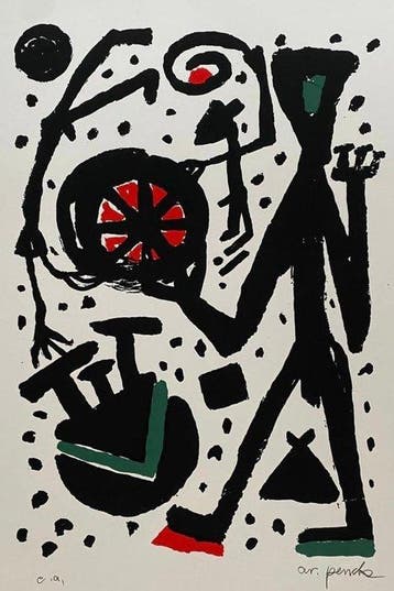A.R. Penck (1939–2017) - Mann mit Weltrad