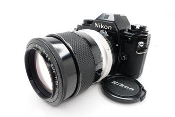 Nikon EM with Non-Ai NIKKOR-Q.C Auto 135mm F2.8 Single lens, Nieuw